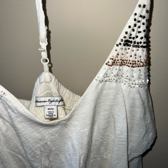 American Eagle white beaded dress - Picture 2 of 2